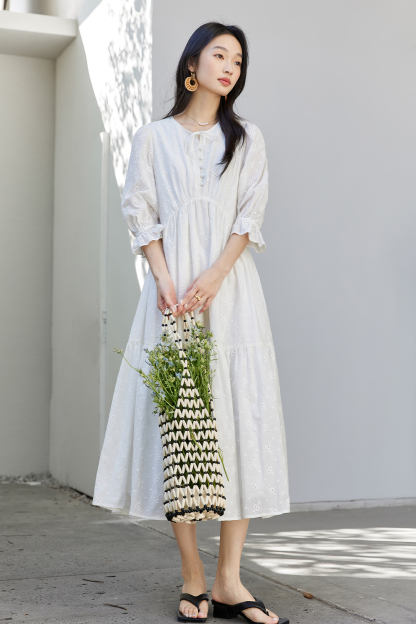 White Broderie Anglaise Dress