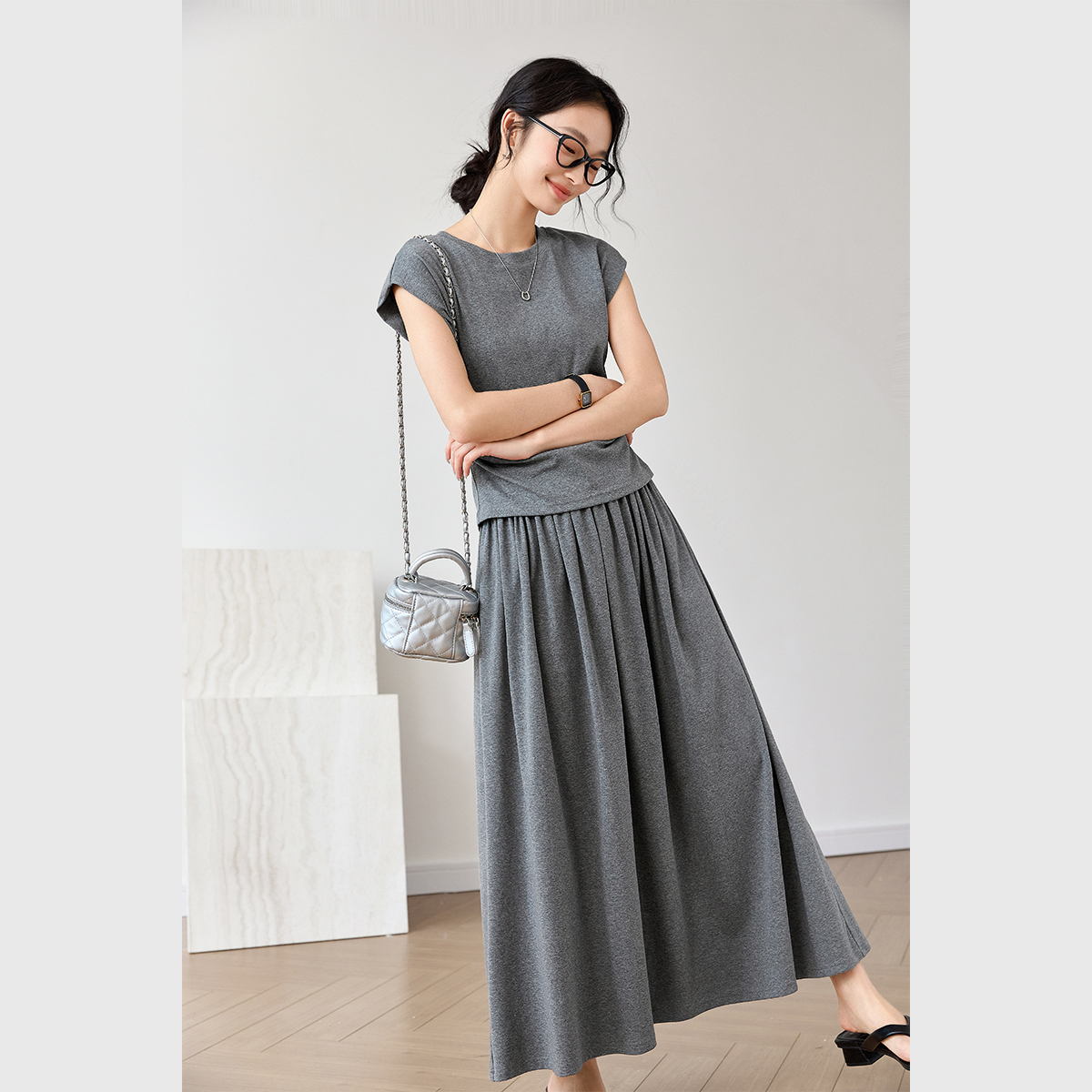 Casual Khmer Grey Suit