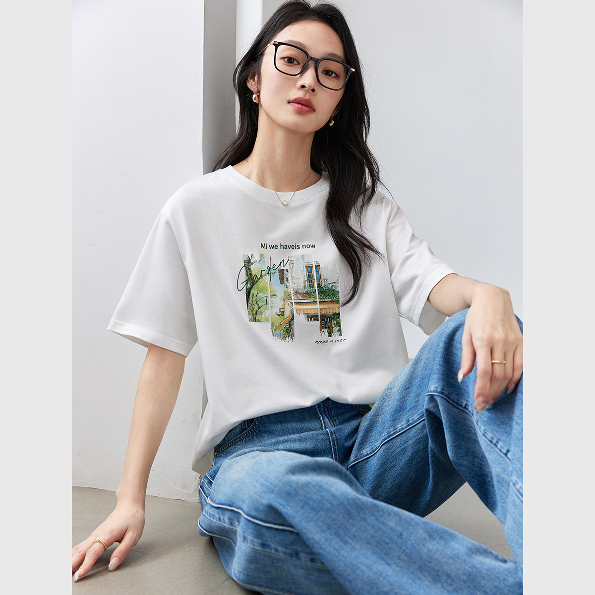 Pure Cotton Time Print T-Shirt