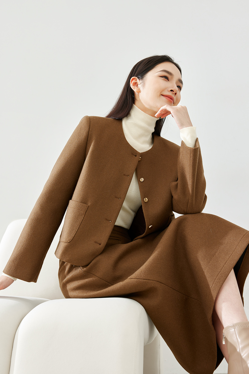 Tucked Cotton Elegant Two Piece Set