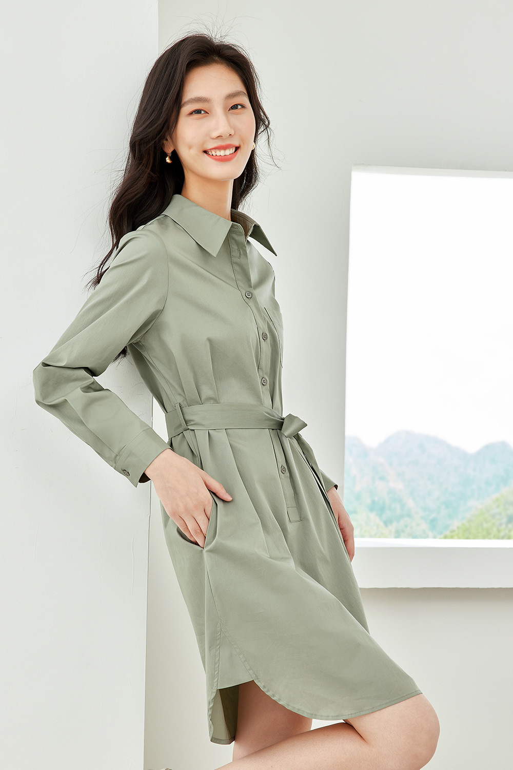 Cotton Solid Color Dress