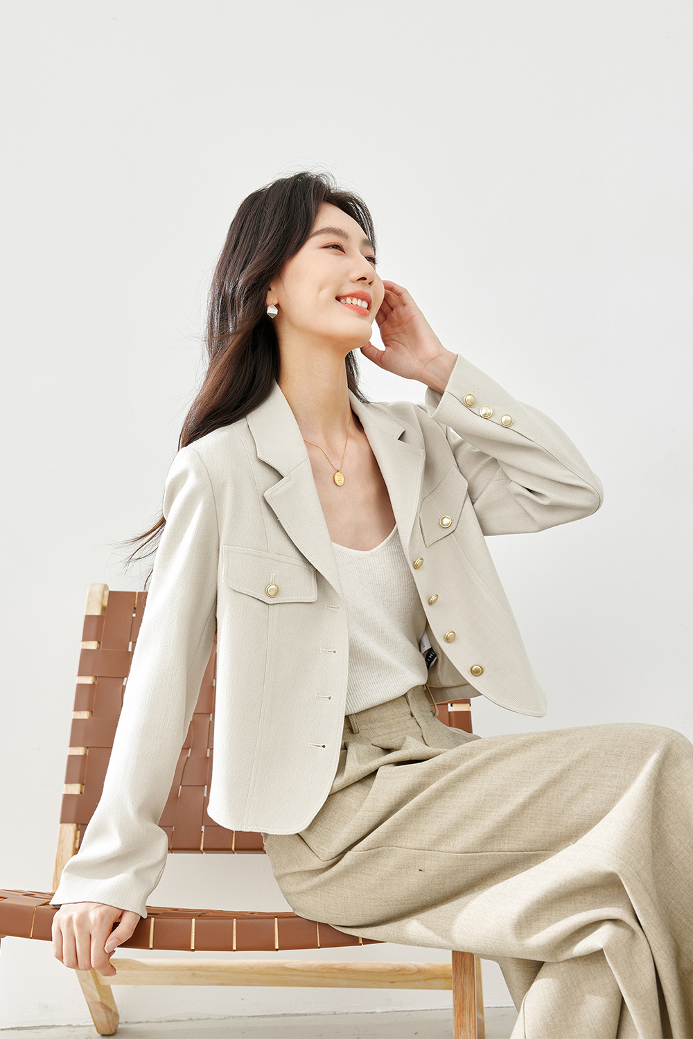 Woven Short Suit Jacket