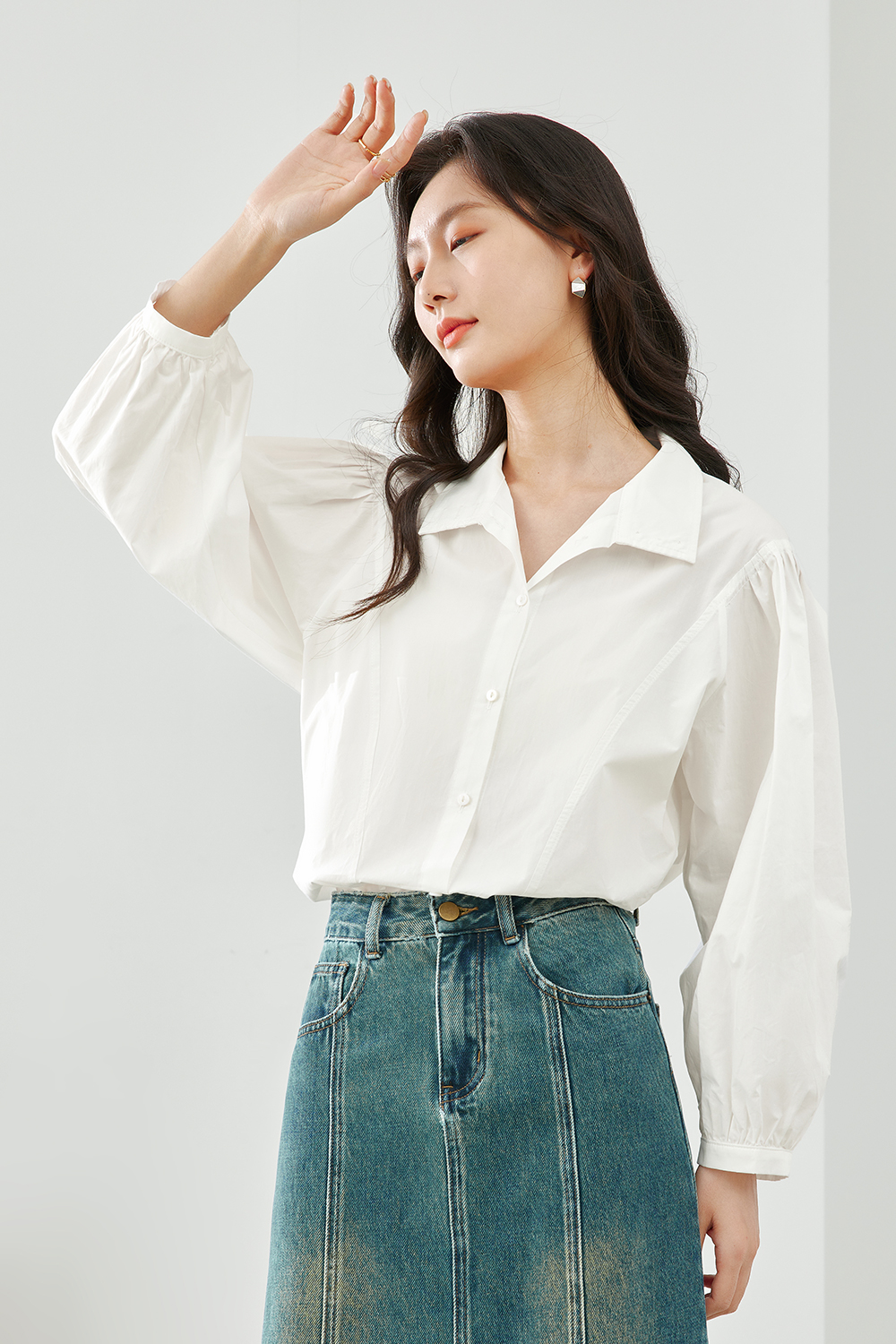 Pure Cotton Turn-down Collar Shirt