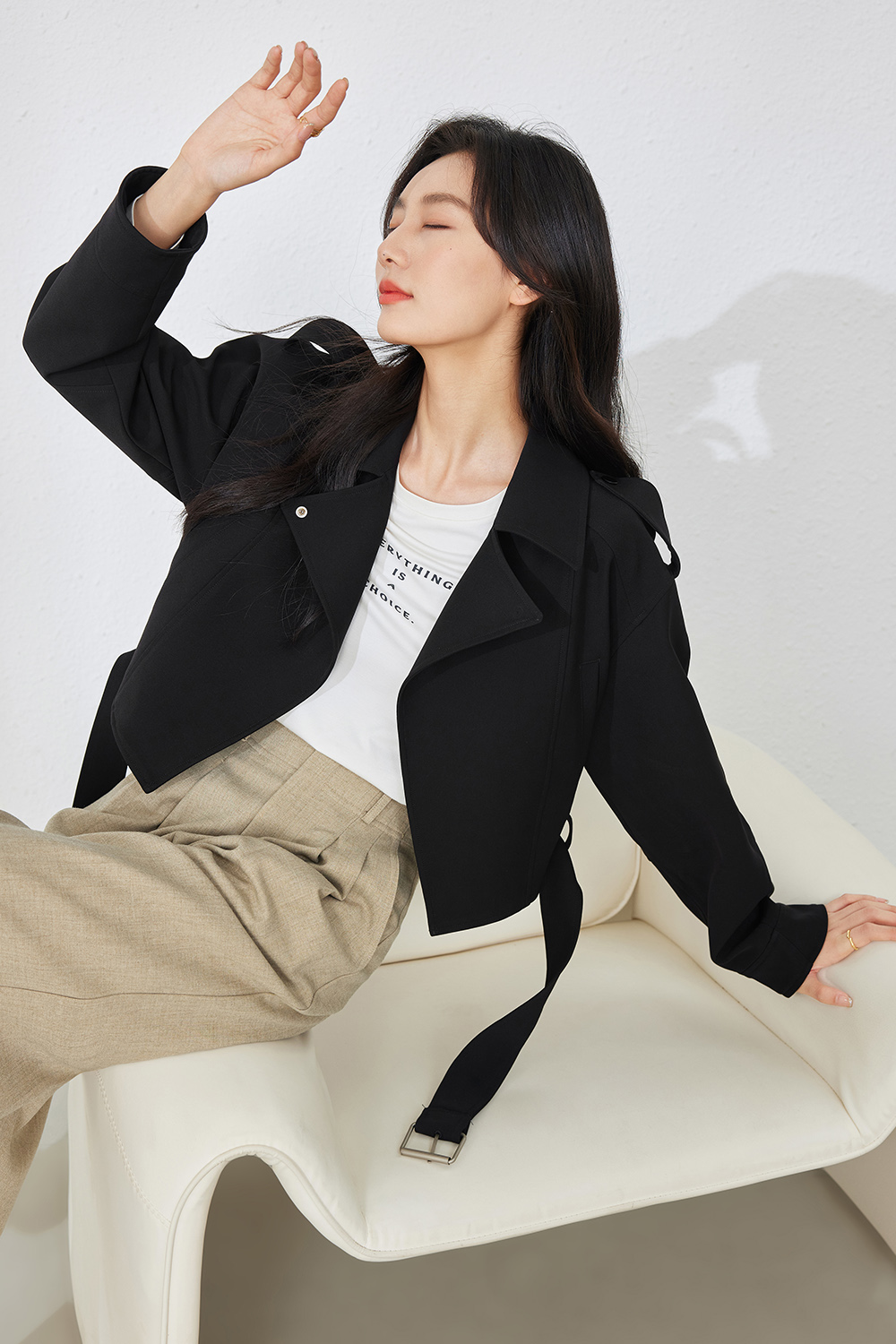 Big Lapel Elegant Windbreaker-VIMLYSTORE