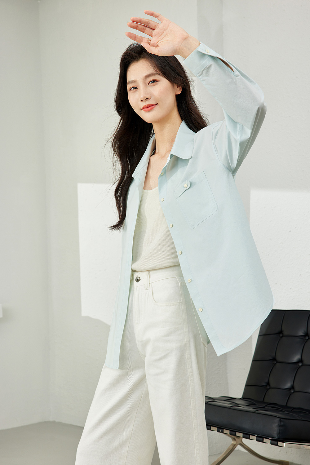 Turn-down Collar Lazy Cotton Shirt