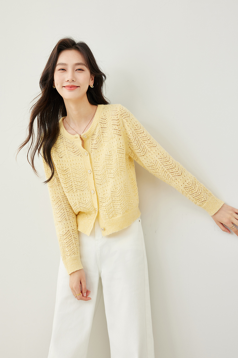 Hollow Crochet Knitted Cardigan-VIMLYSTORE
