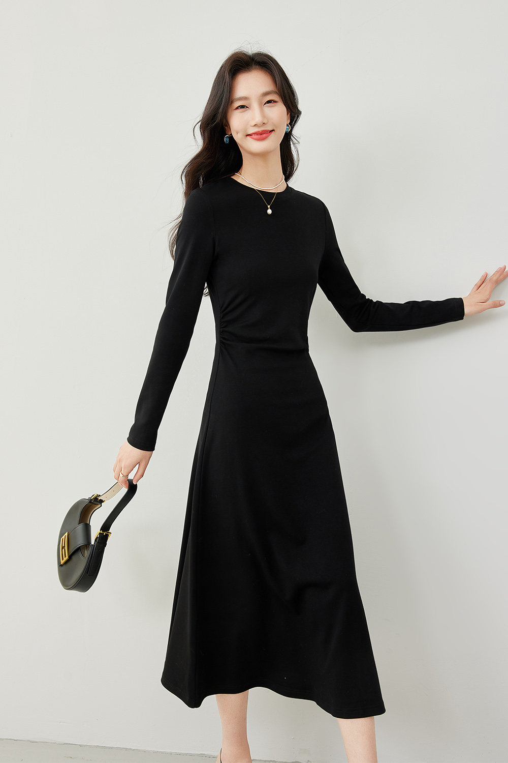 Casual Solid Color Dress-VIMLYSTORE