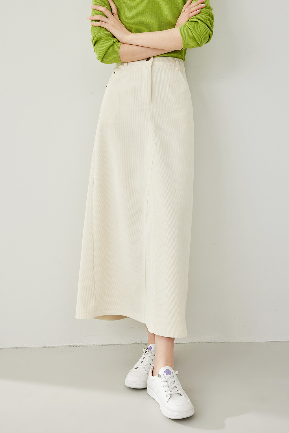 High-End Mid-Waist A-Line Skirt