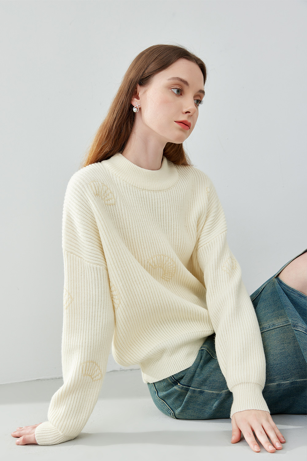 Woolen Sweater with Beaded Detail
