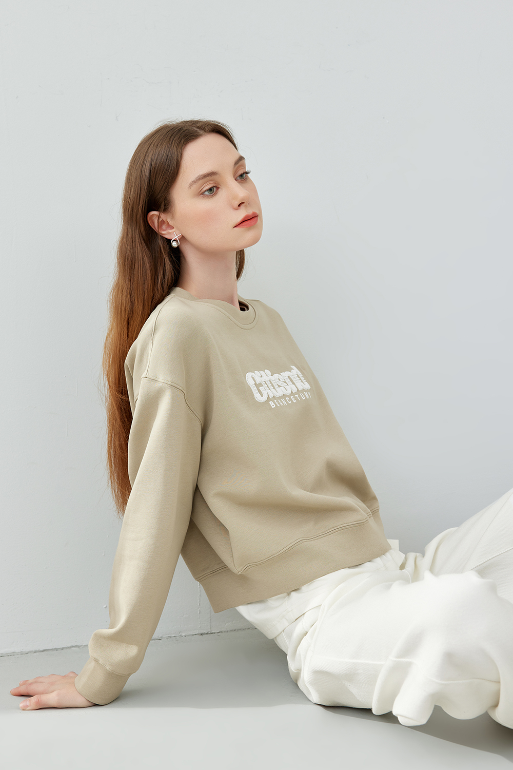 beaded embroidered sweatshirt