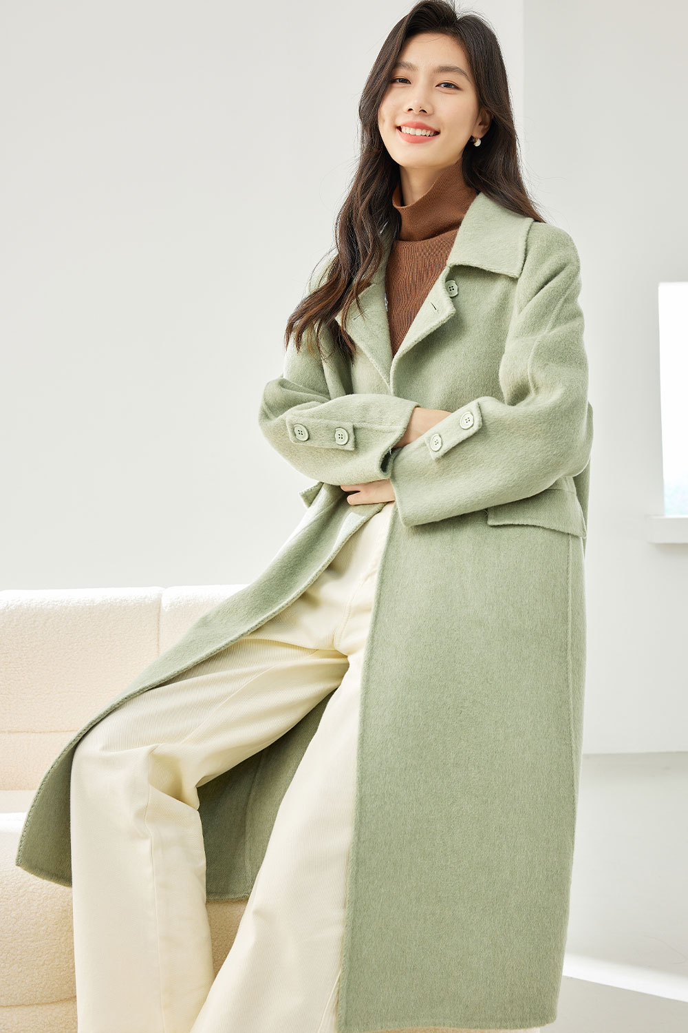 Minimalist Style Wool Coat-VIMLYSTORE