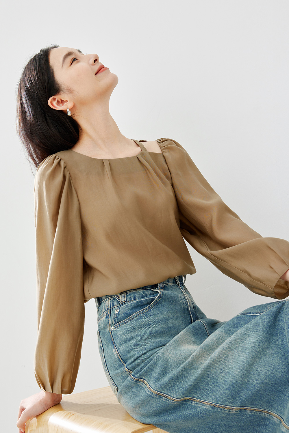 Left Shoulder Cutout Shirt