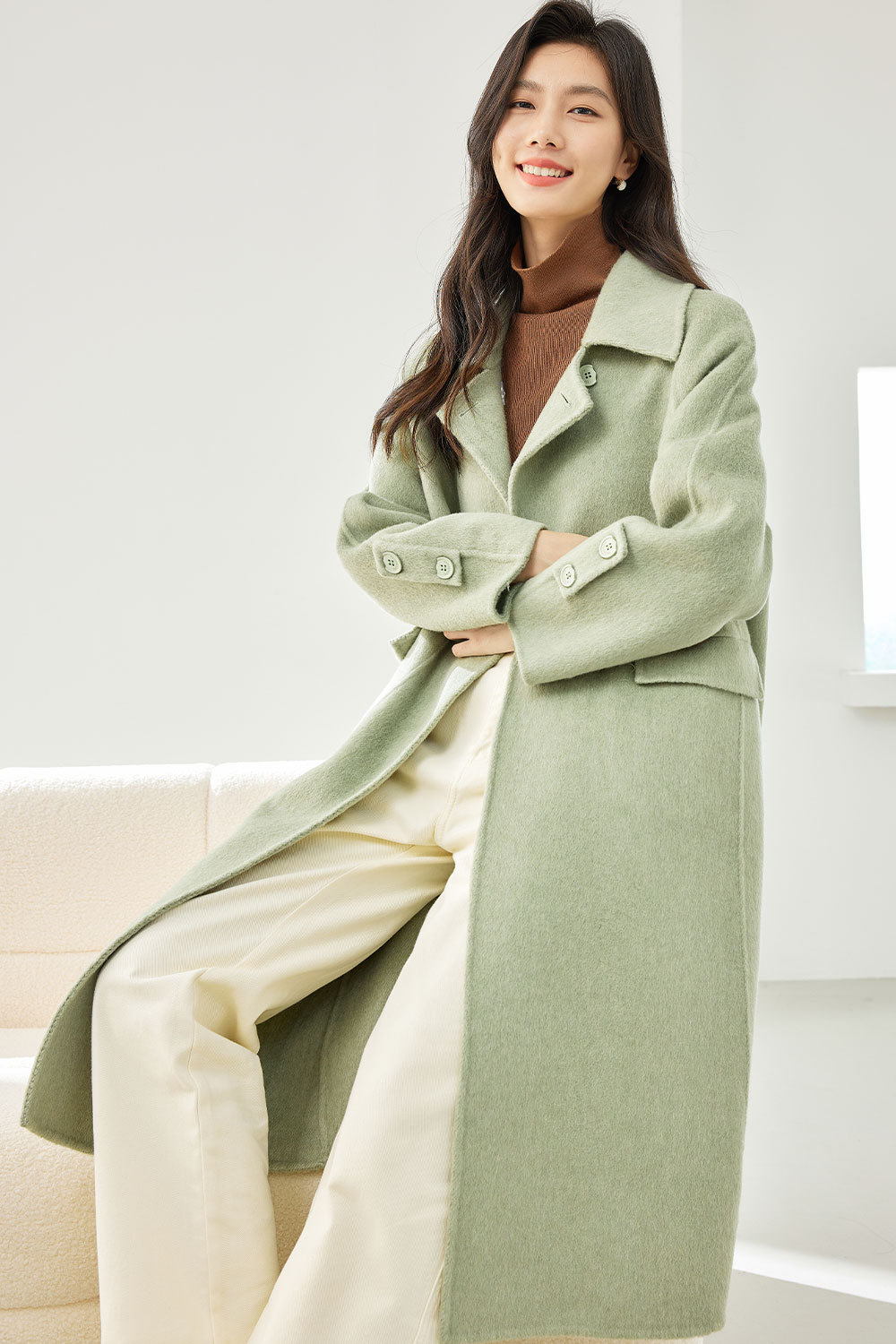 Minimalist Style Wool Coat