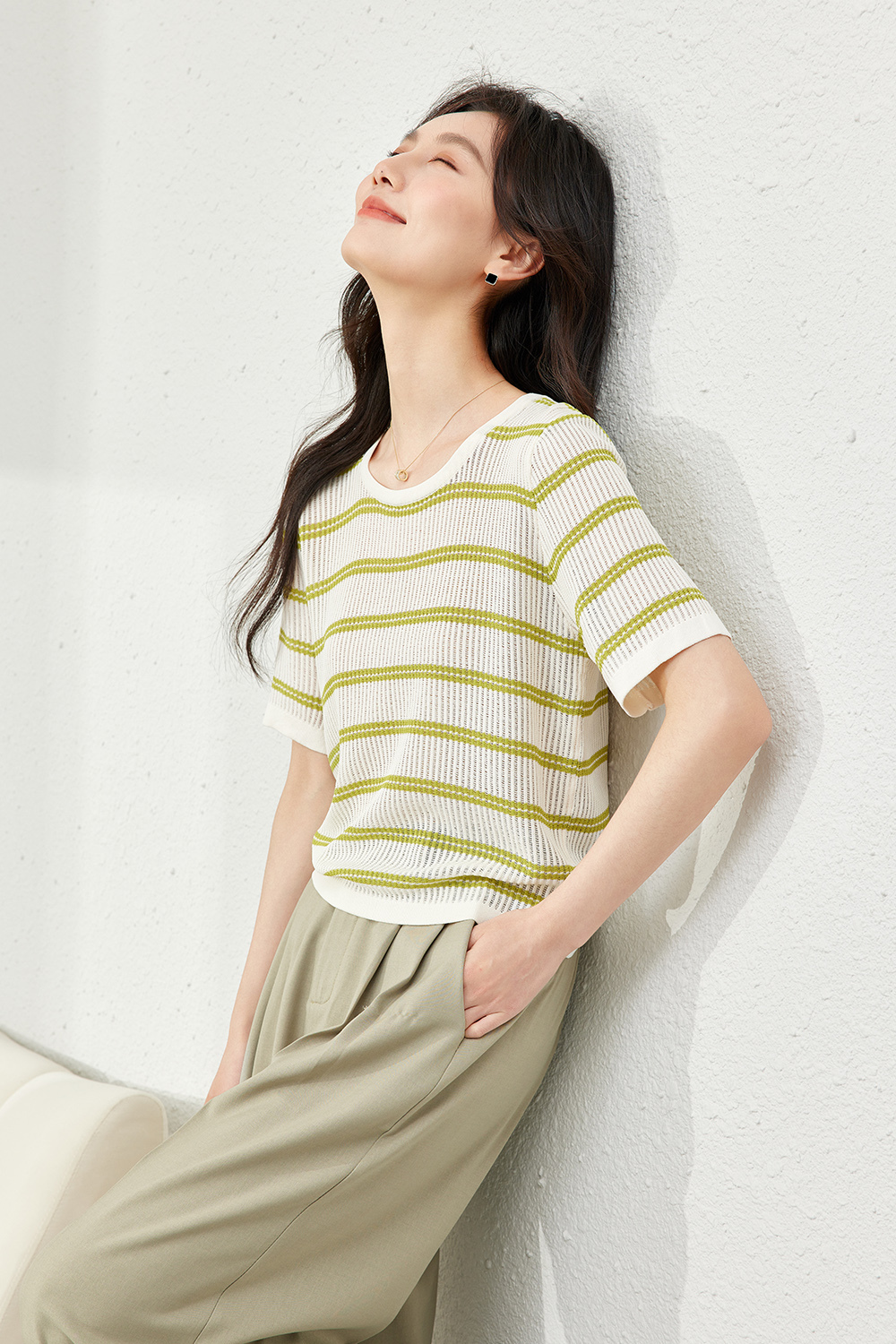 Drawstring Knitted Sweater