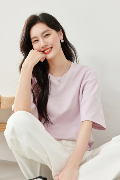 Solid Color Simple Short Sleeve T-Shirt