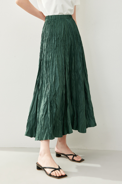 Flowy Pleated A-Line Skirt