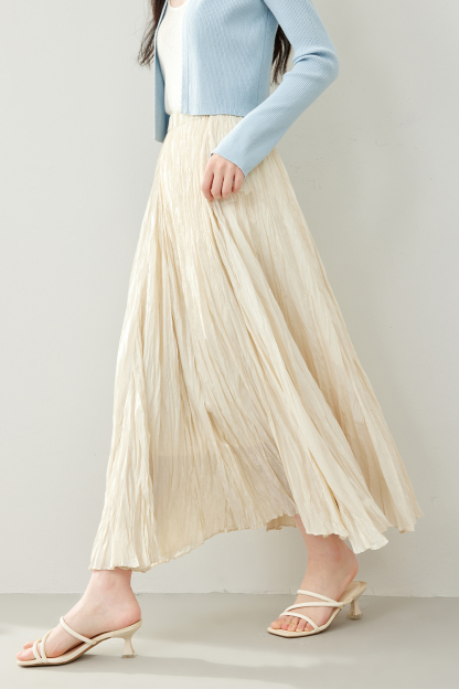 Flowy Pleated A-Line Skirt