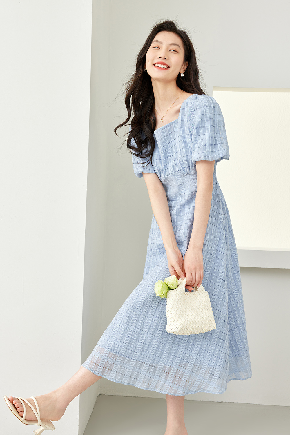 Hidden Plaid A-Line Skirt