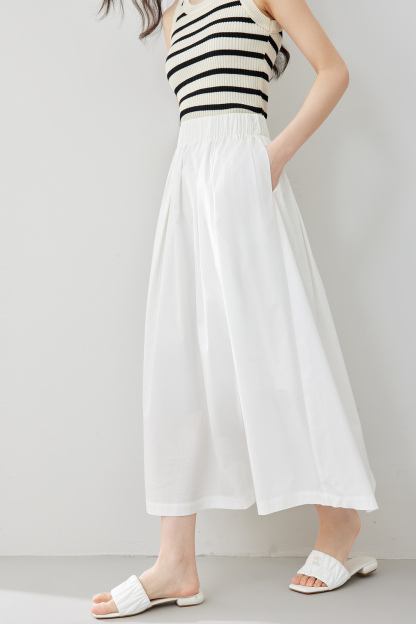 Literary Style Solid Color Umbrella Skirt