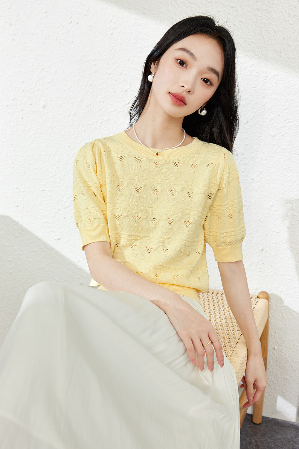 Sunshine Cotton Crew Neck Sweater
