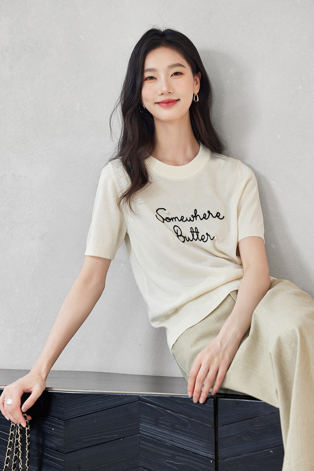 New Summer Letter Embroidered Sweater