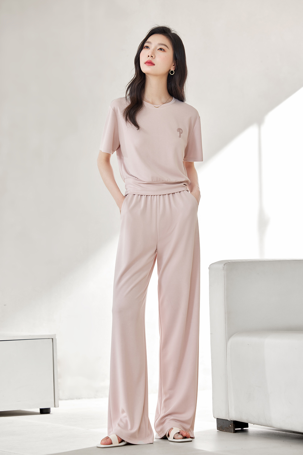 Knitted Cuprammonium Embroidered Set