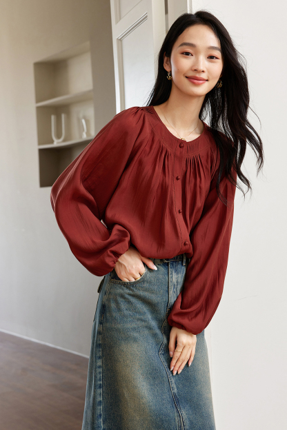 French Round Neck Lyocell Shirt