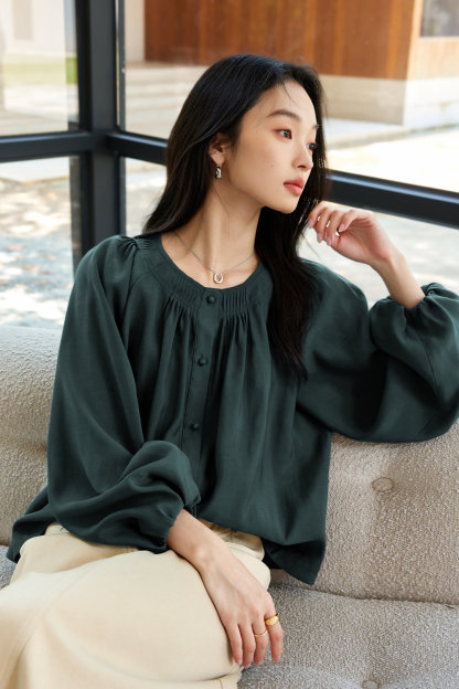 French Round Neck Lyocell Shirt
