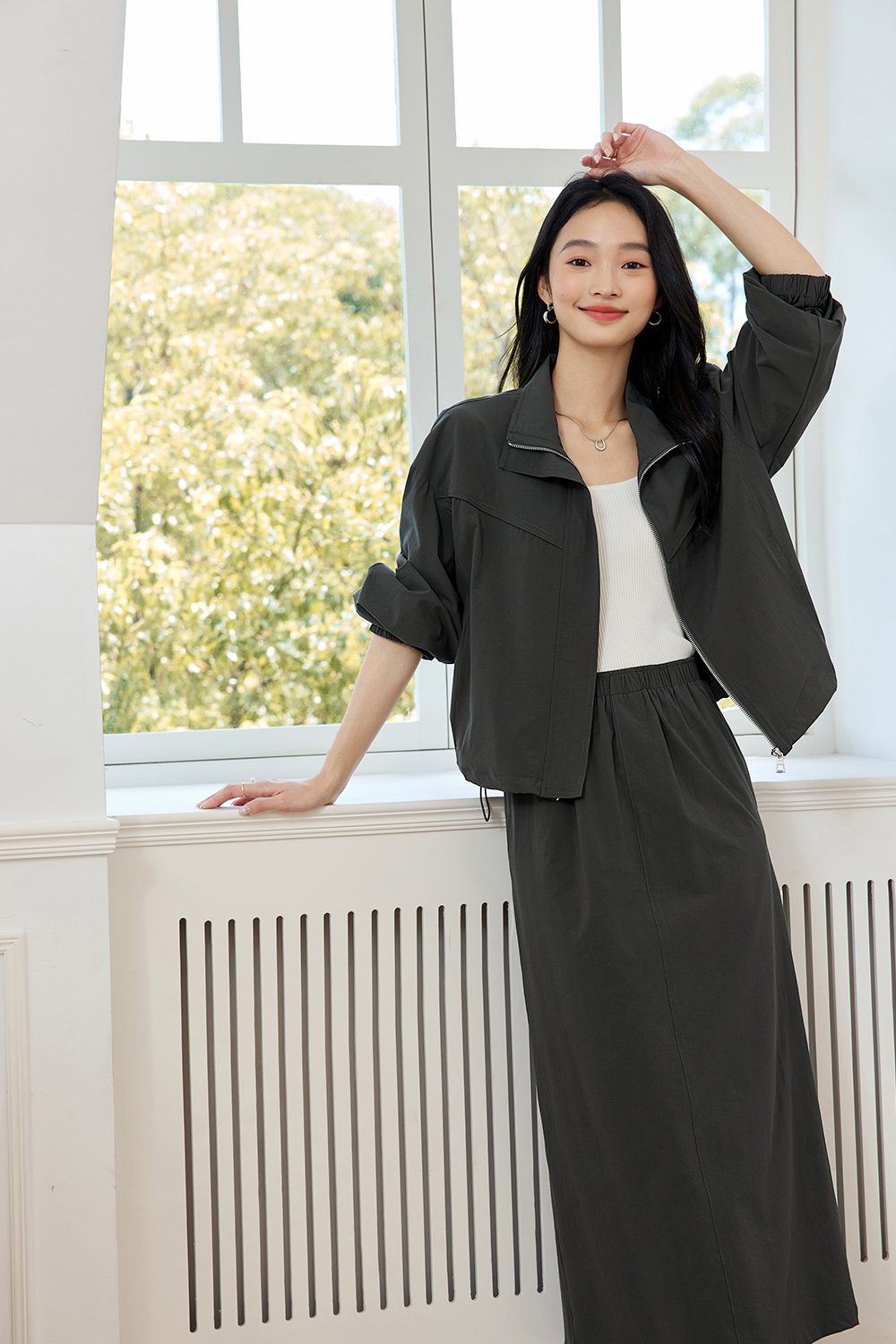 Stand Collar Workwear Casual Suit