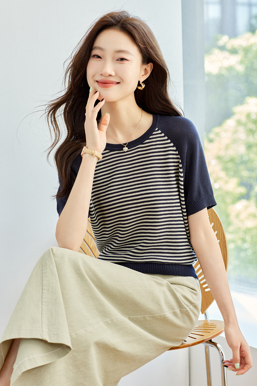 Striped Contrast Sweater