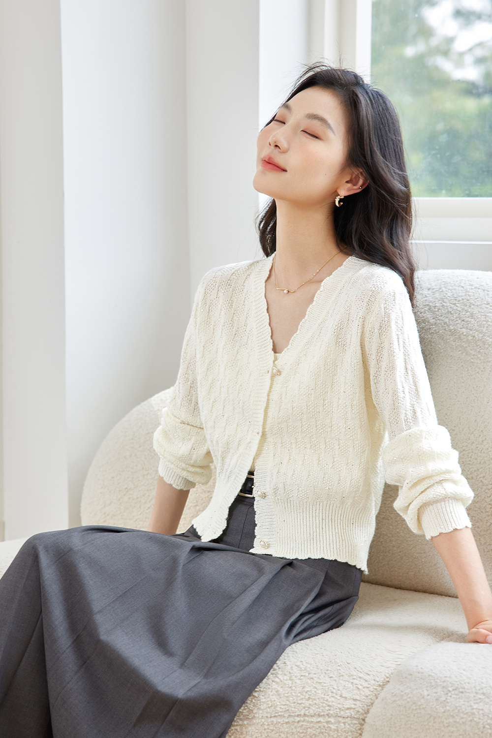 Sequin Texture Knitted Jacket