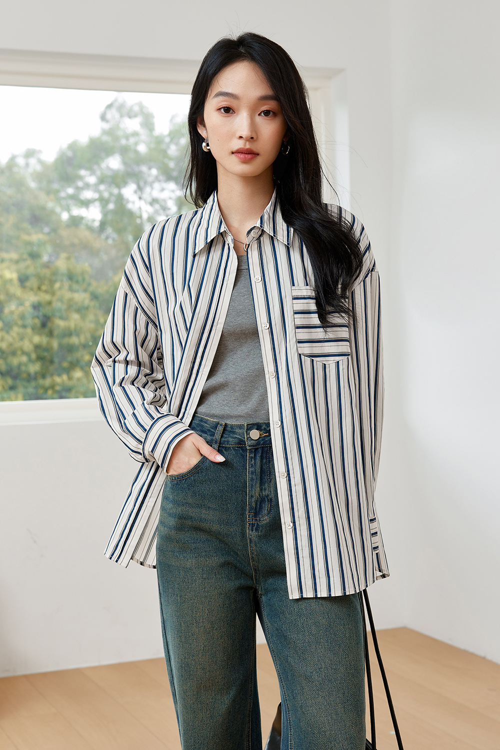 Pure Cotton Striped Fashion Shirt