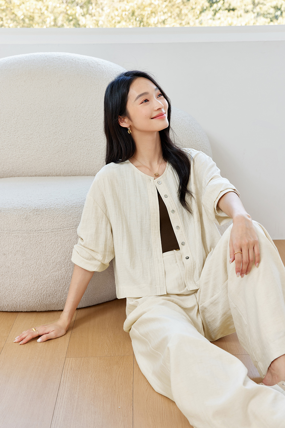 Casual Loose Linen Two-Piece Suit