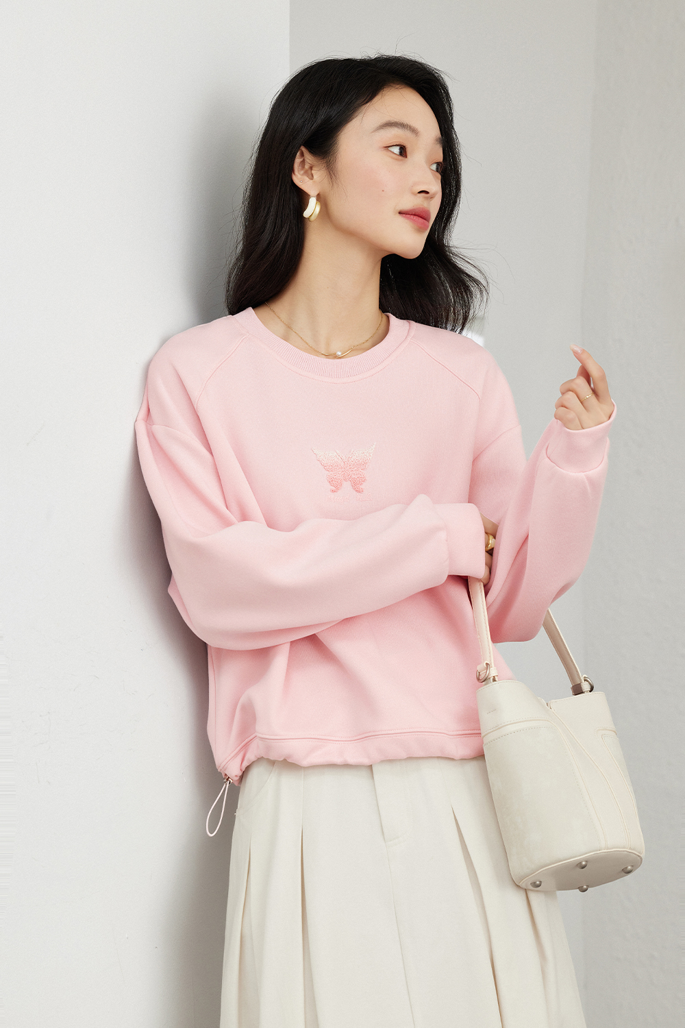 Gradient Three-Dimensional Butterfly Sweatshirt