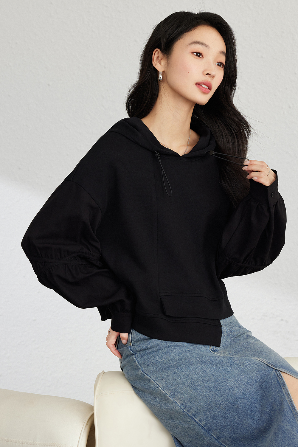 Irregular Design Hooded Sweatshirt