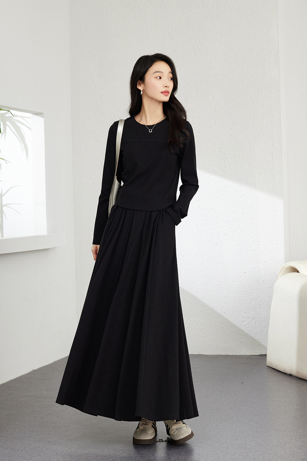 Solid Color Knitted Casual Suit-VIMLYSTORE