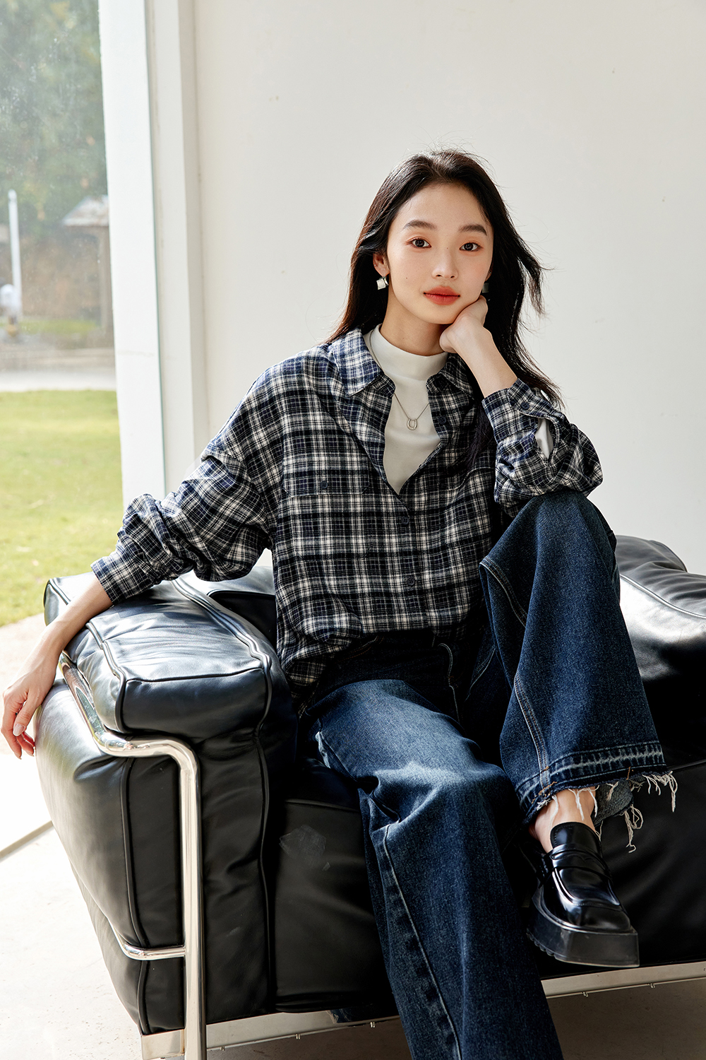 American Retro Plaid Shirt-VIMLYSTORE