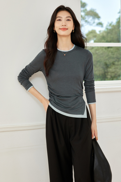 Faux Two-Piece Knitted Base Layer
