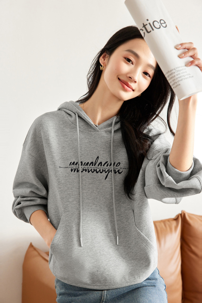 Letter American style hooded sweatshirt