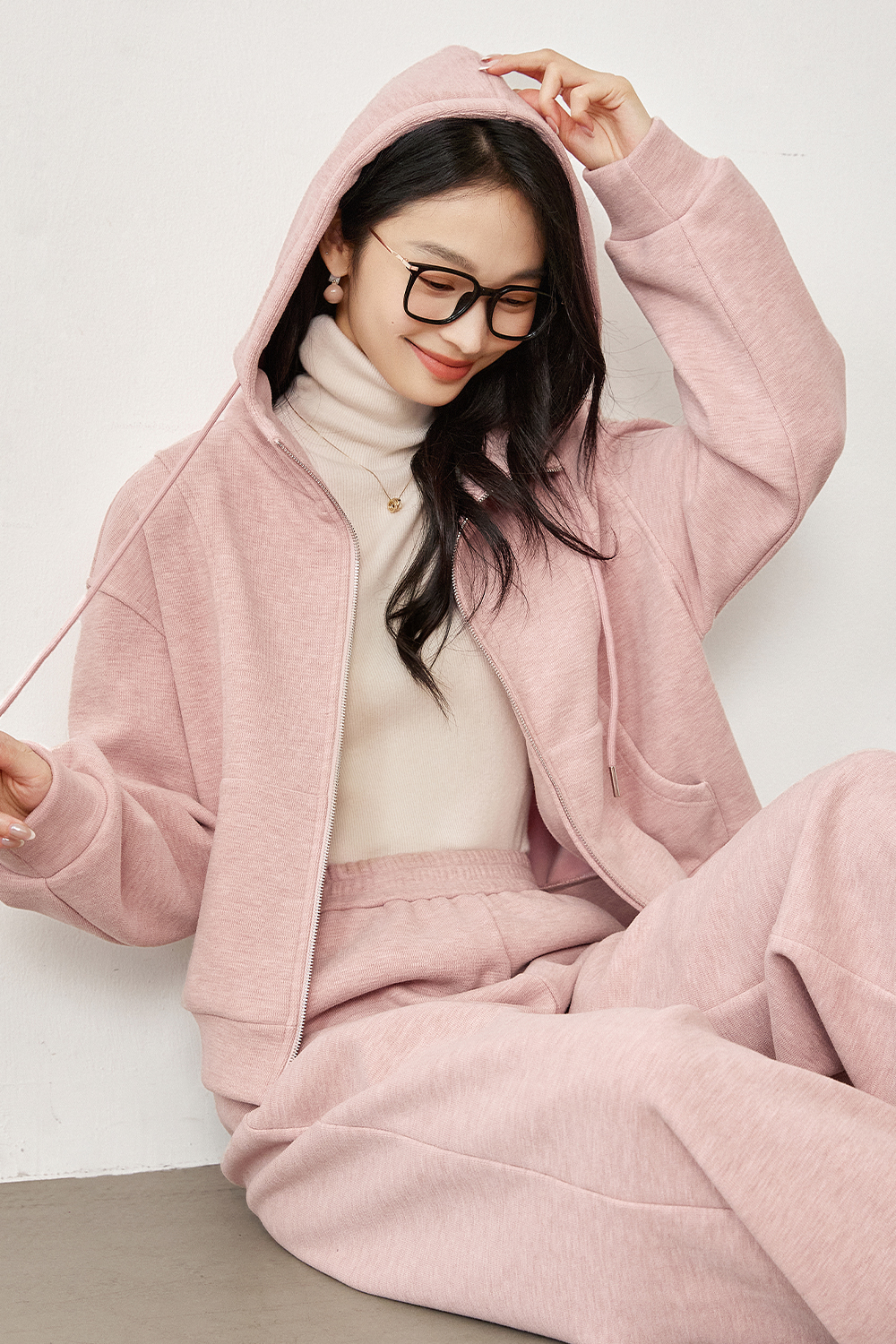 Lazy sporty pink suit