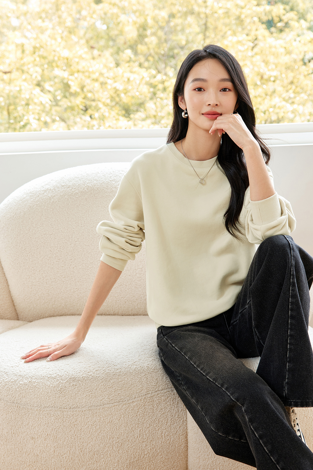 Casual Solid Color Warm Sweatshirt-VIMLYSTORE