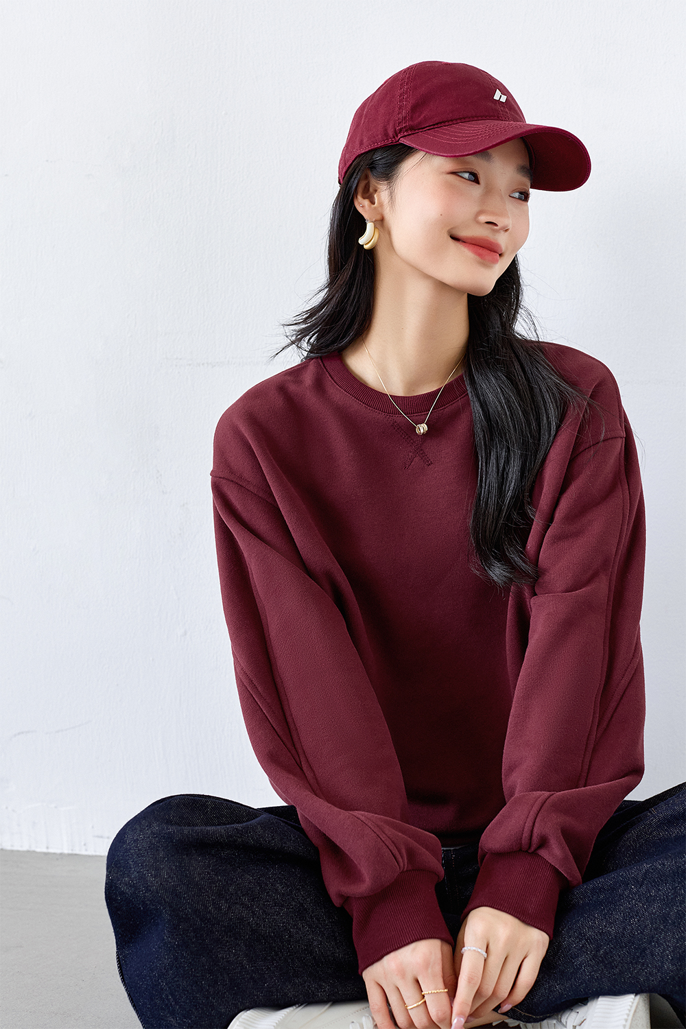 Casual Solid Color Warm Sweatshirt-VIMLYSTORE