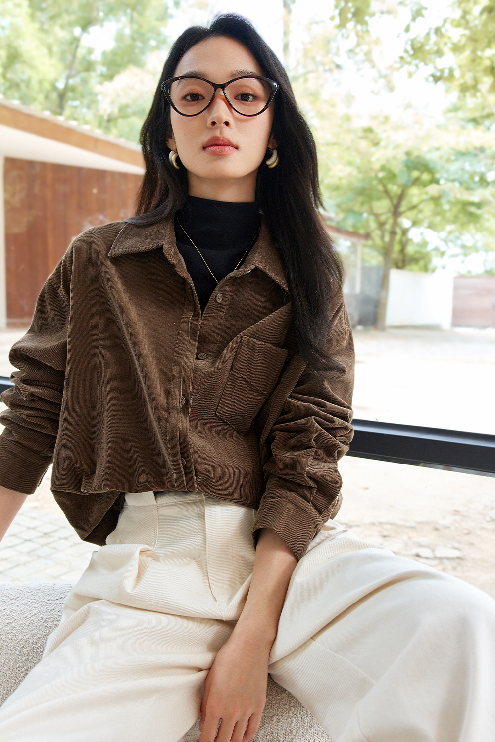 Maillard Wind Pure Cotton Shirt