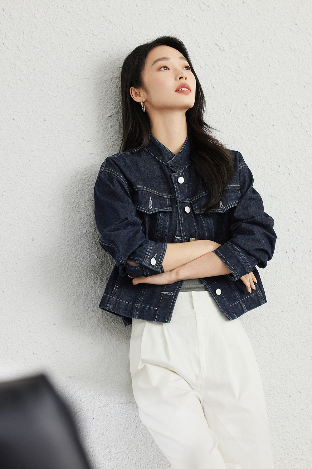 Hong Kong Style Retro Casual Denim Jacket-VIMLYSTORE