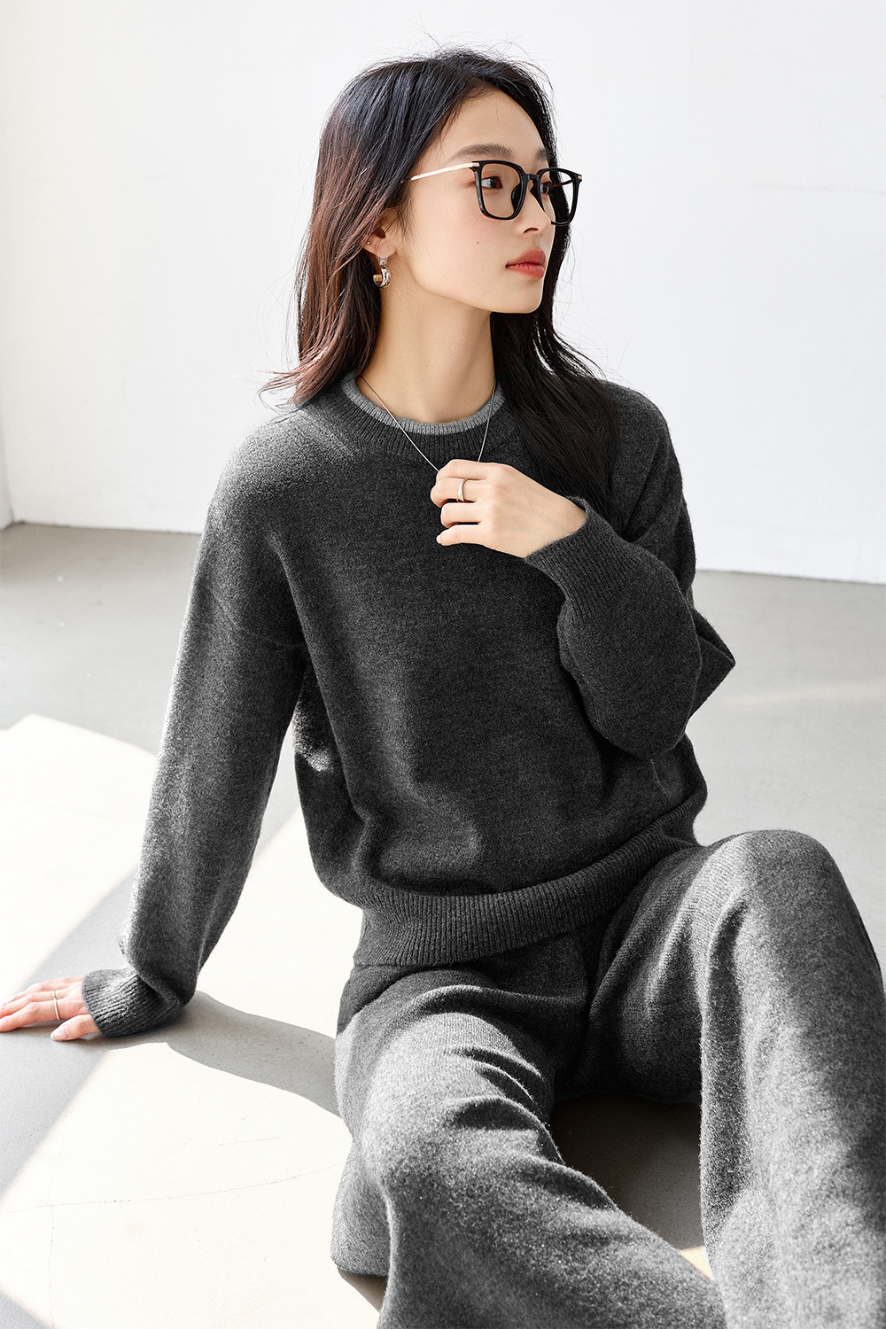 Textured Wool Blend Suit-VIMLYSTORE