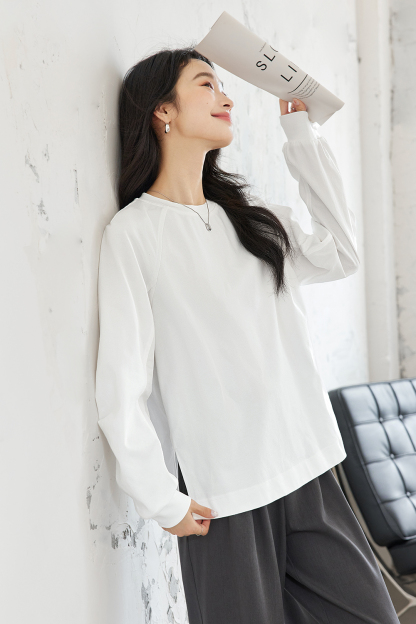 Split Spliced Pure Cotton Shirt