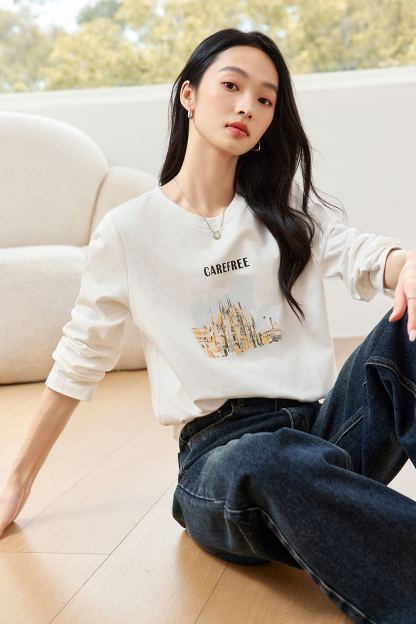 Scenery Print Cotton T-shirt