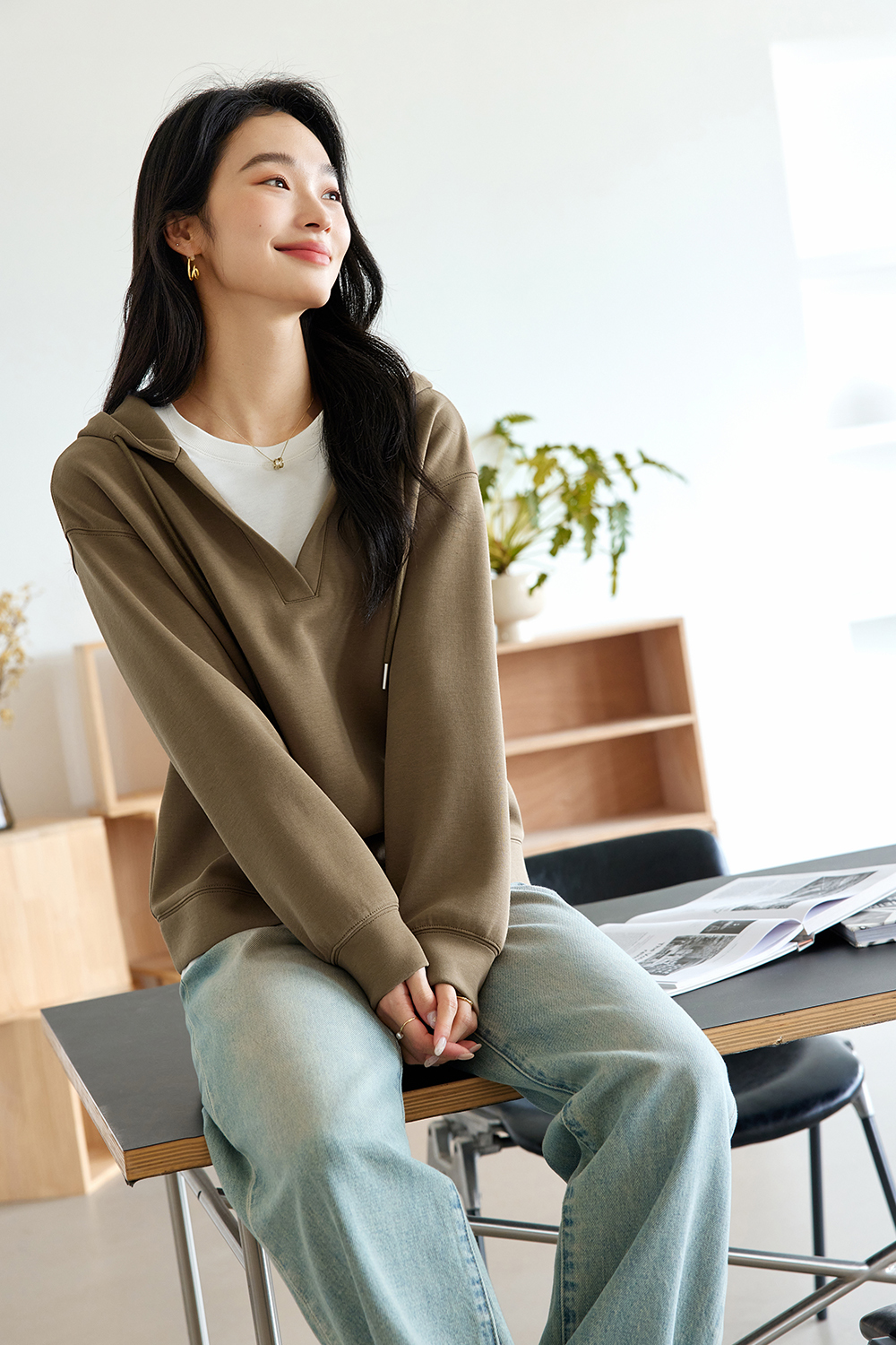 Maillard Fake Two Piece Sweatshirt