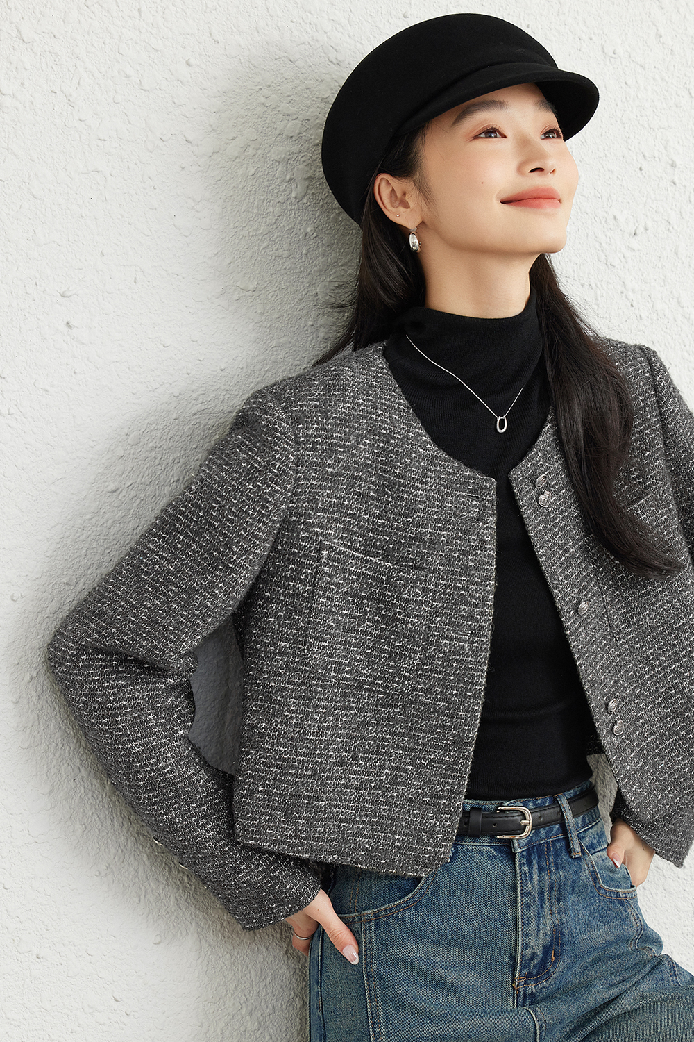 French Tweed Short Jacket-VIMLYSTORE