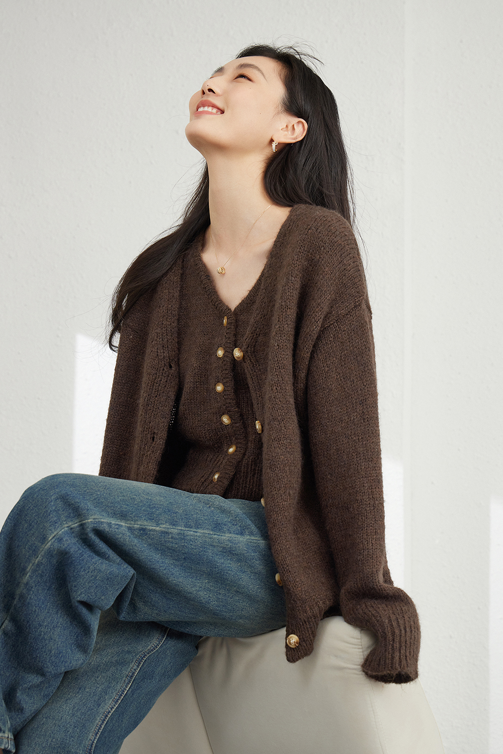 Wool Blend Knitted Top Two-Piece Set
